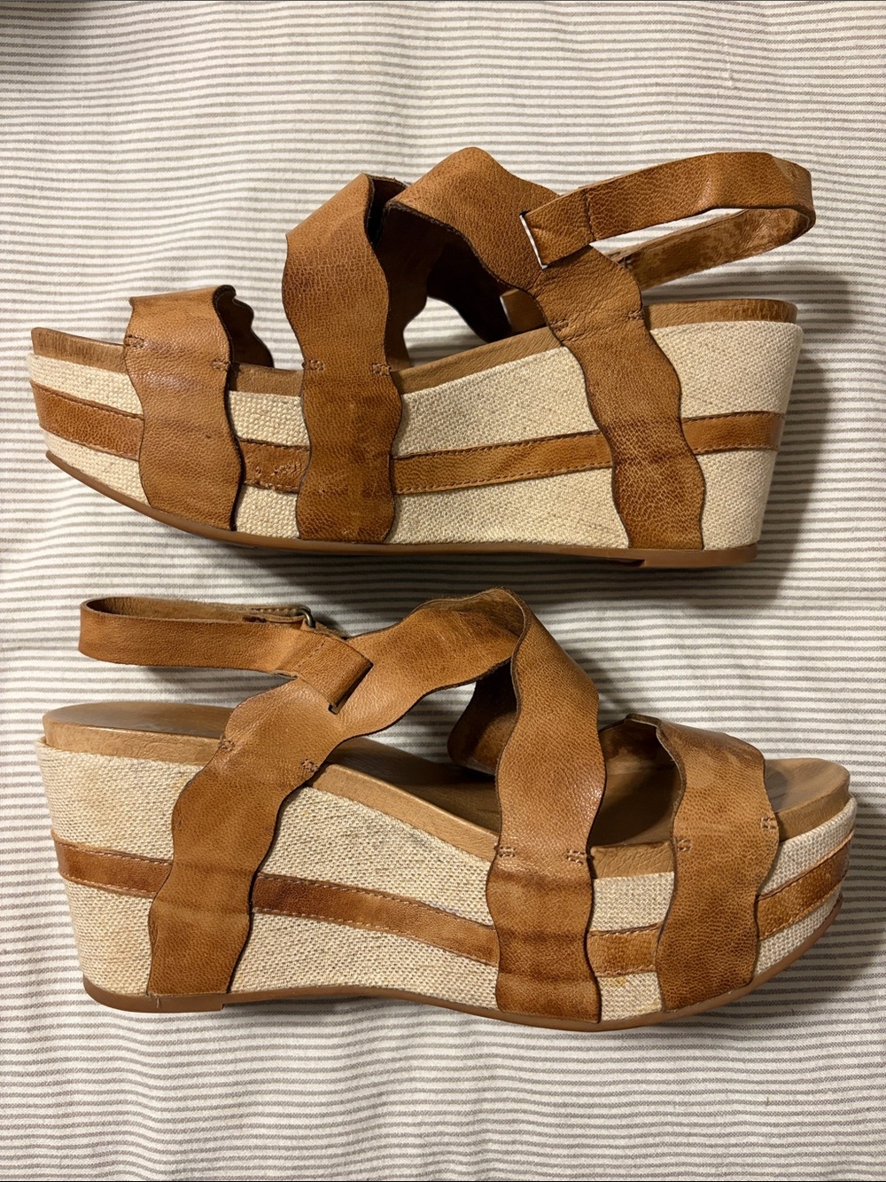 Antelope Style 860 Leather Platform Wedge Sandals Comfort Strappy Tan Brown 40